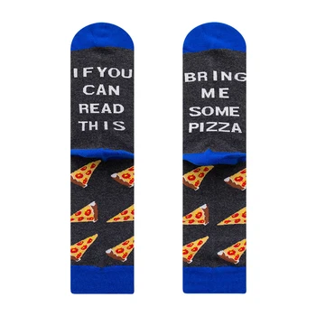 

1pair Cotton Blend Food Soft Women Socks Autumn Winter Christmas Halloween Adult English Words Print Fashion Cartoon Cute Gifts