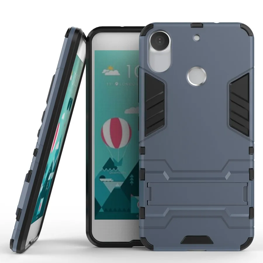 Защитный чехол-накладка для HTC Desire 10 чехол 2 в 1 из ПК + ТПУ подножка fundas Pro |