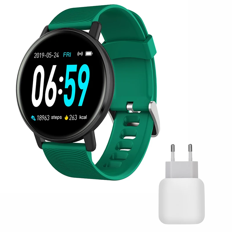 Green charger H5 Смарт-часы IP67 Водонепроницаемый мониторинг сердечного ритма сна фитнес-трекер контроль музыки спортивные часы для IOS Android - Цвет: Green charger