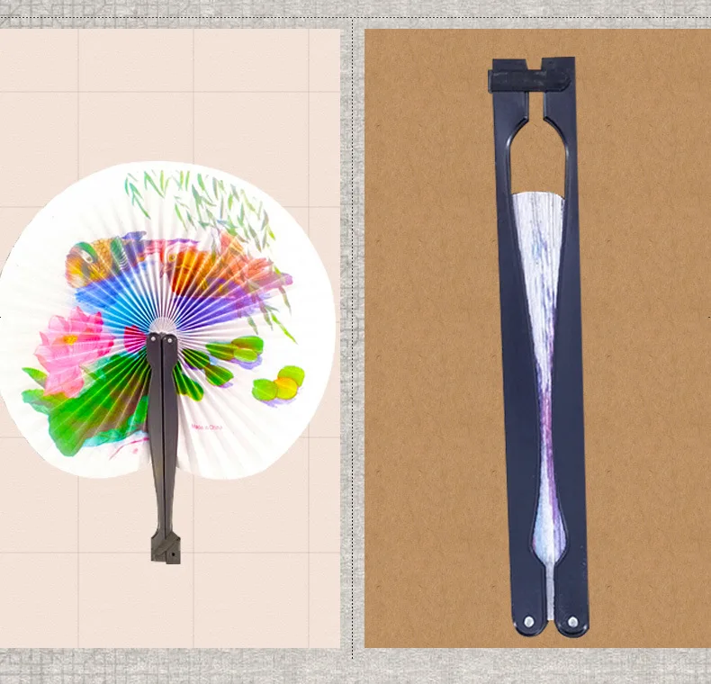 Summer Exquisite lv xing shan Children Hot Selling a Board 20 Popular Paper Folding Fan School Related Hanging Board Toy