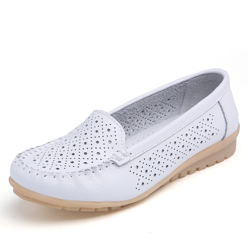 H168CKwhite Туфли на плоской подошве; кожаные женские лоферы; Летняя обувь; женская Повседневная Удобная обувь на плоской подошве; женская обувь с круглым носком; цвета; дизайн - Цвет: H168CKwhite