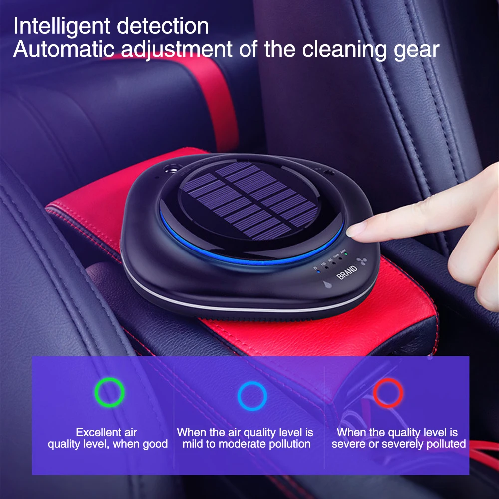 Солнечный беспроводной USB автомобильный очиститель воздуха Автомобильный