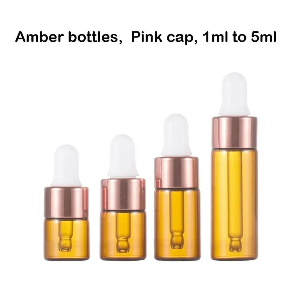 30x 50x 100x 1/2/3/5ML Amber Glass Dropper Bottles Mini Essential Oil Pipette Bottle Eye Ear Drop for Aromatherapy Perfume 100 x 1 2 3 5 ml mini amber refillable empty dropper essential oil glass bottle fragrance aromatherapy sample test bottle