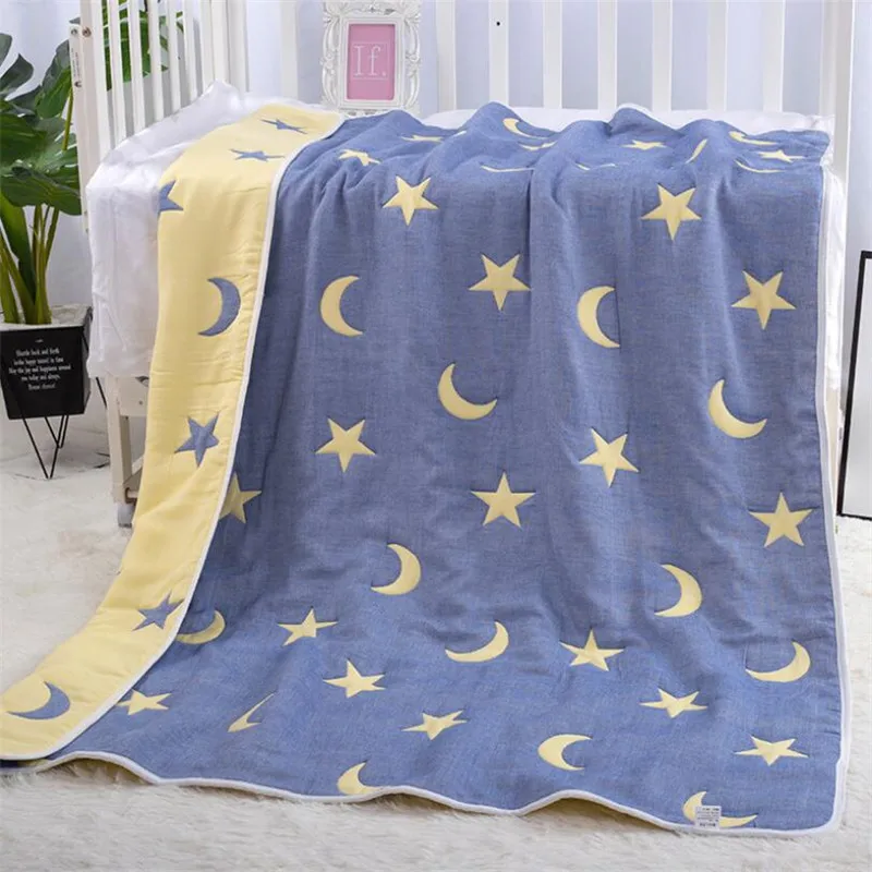 Kids Sleeping Blanket Autumn Winter Warm Muslin Cotton 10 Layers 120x150cm