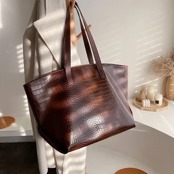 

Minimalist Big Work Women Shoulder Bags Large Capacity PU Leather Ladies Handbags High Quality Female Briefcase Shopping Totes