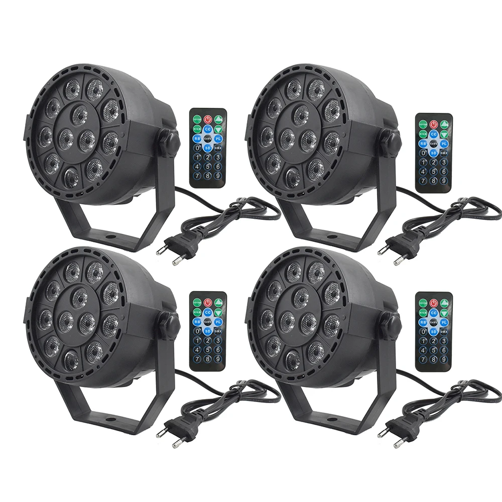 

Performance LED Stage Light Lamp RGBW PAR Lights LEDs 12W Auto DMX512 Disco Light with Remote Control for Party