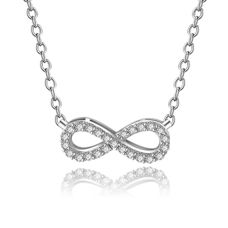Женское колье с подвеской в виде знака бесконечности серебро 925 пробы|Подвески| |