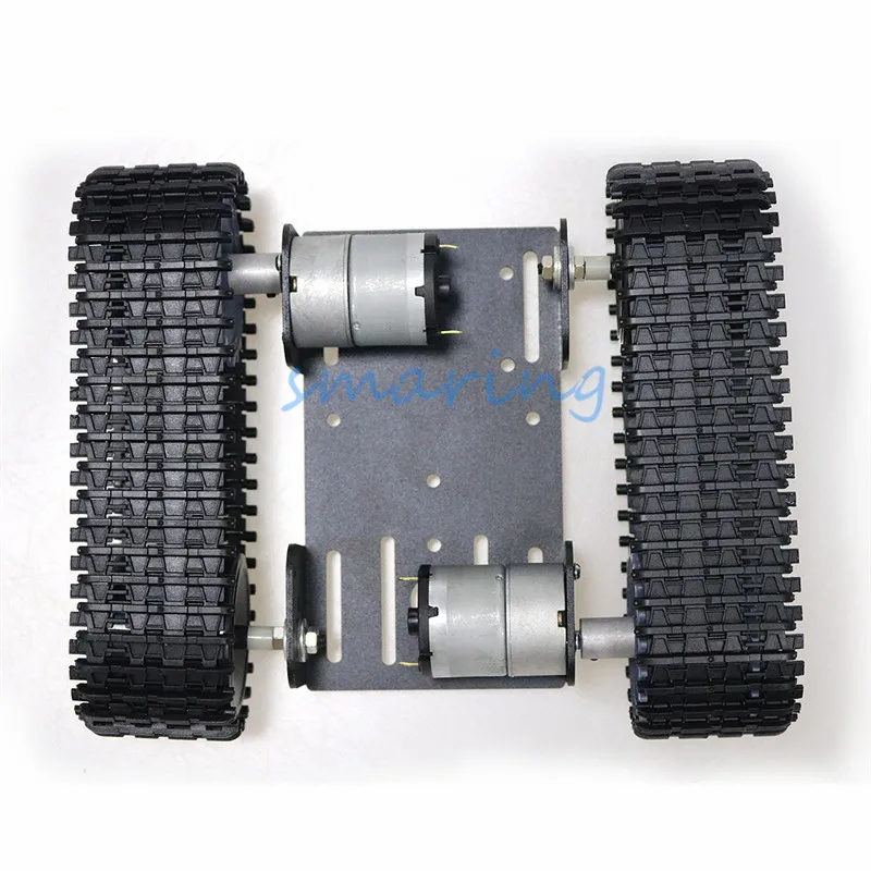 TP101 Aluminum Alloy Metal Robot Tank Chassis Kit Smart Tracked Vehicle 2pcs 12V Motors DIY for Android