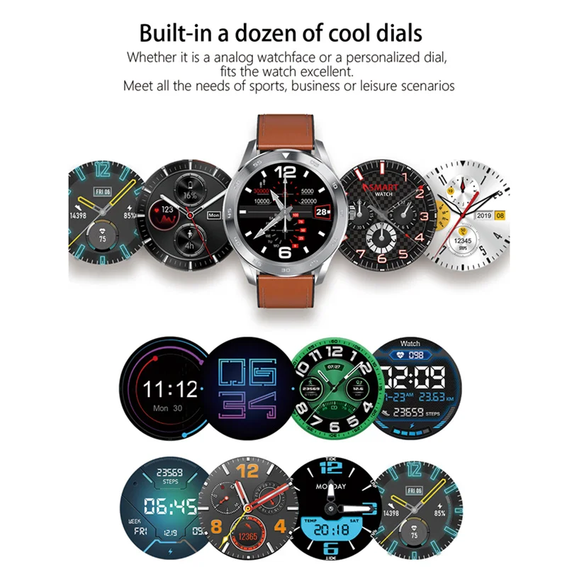DT98 Smartwatch мужские IP68 Водонепроницаемые ЭКГ монитор сердечного ритма кровяное давление MTK2502 полные умные часы с сенсорным экраном для IOS Android