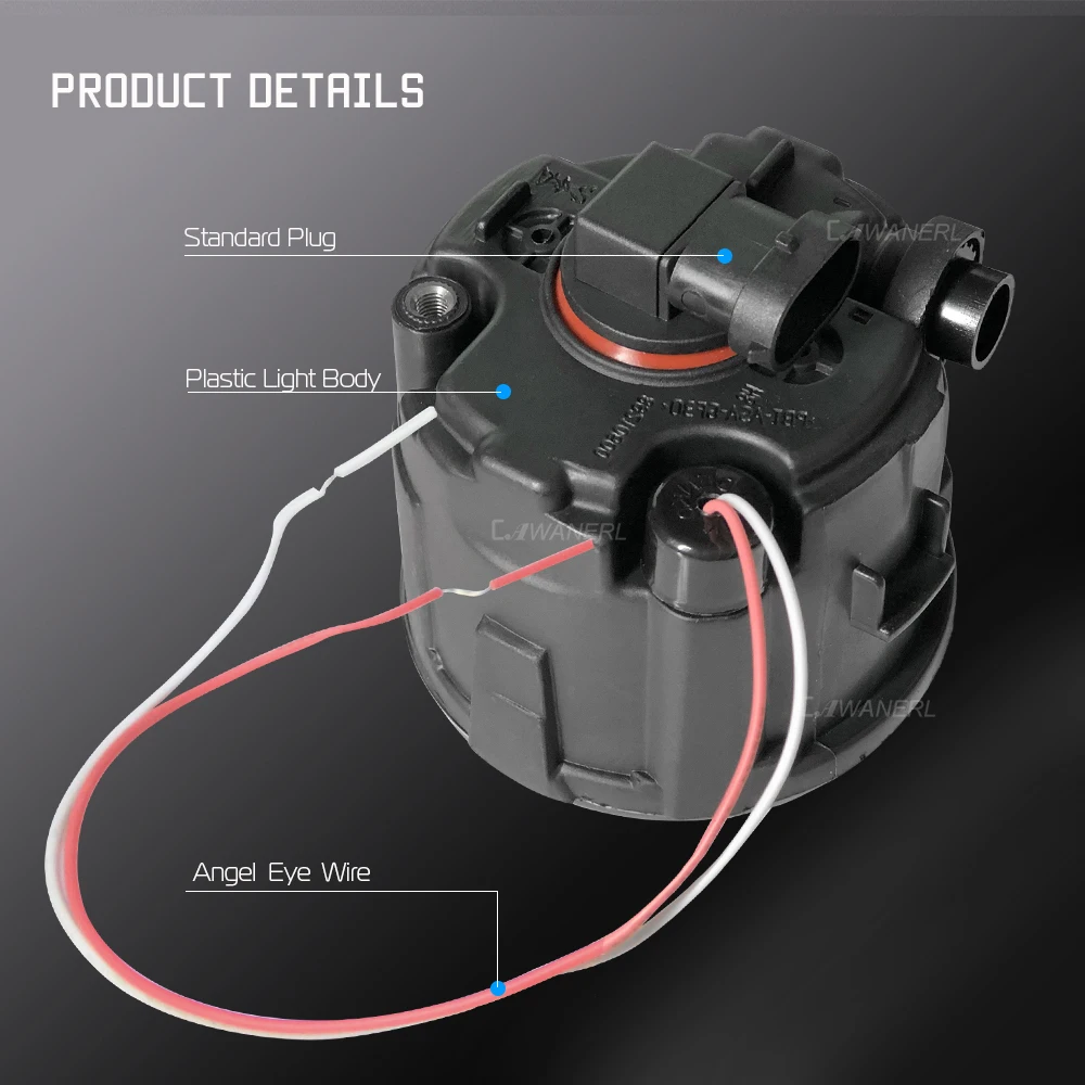  Cawanerl For Nissan Juke F15 Hatchback 2010-2014 Car LED Fog Light Angel Eye DRL Daytime Running Li - 4000212549577