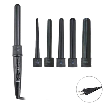 

alloet Ceramic Electric Curling Iron Corrugated Plate Hair Curler Beauty Modelling Hair Styling Tools with 5 Curling Head EU Plu