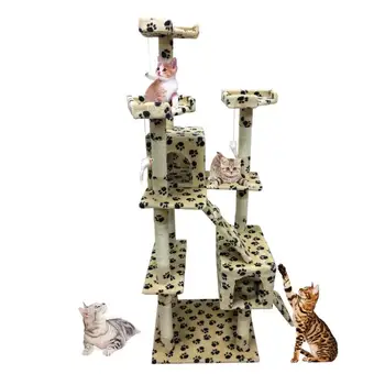 

(From ES)Pet Cats Tree House Condo Perch Entertainment Playground Stable Furniture Kittens Multi-Level Tower for Large Cats Cozy