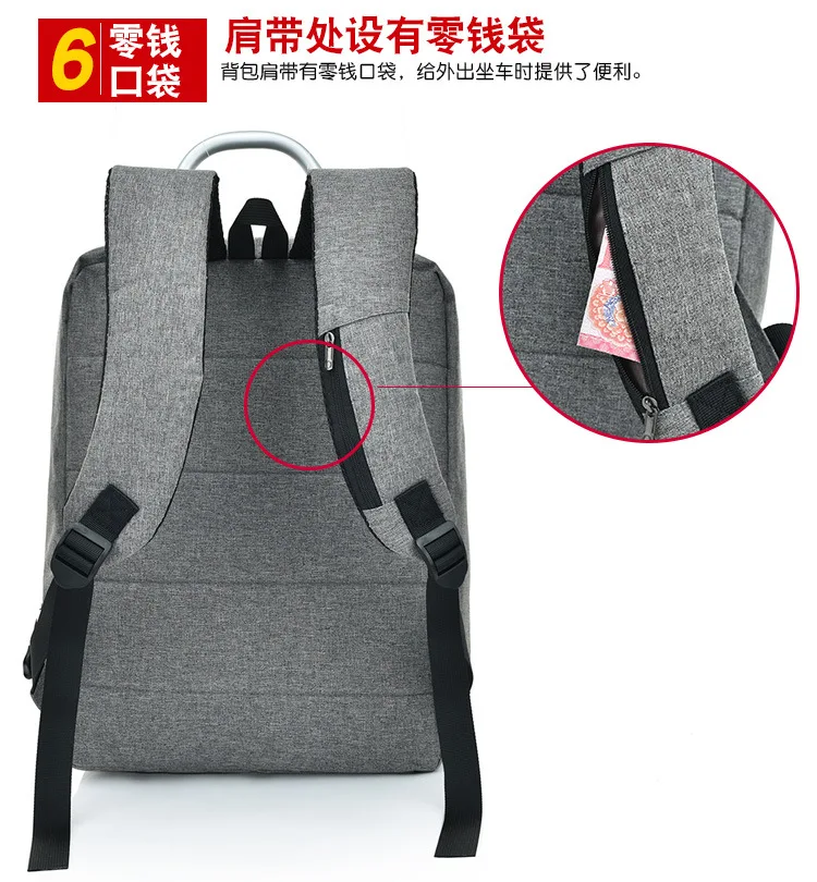 Новый стиль большой емкости рюкзак для ноутбука Мужской Рюкзак Повседневная Смарт USB Анти-слеза Компьютерная сумка хит продаж