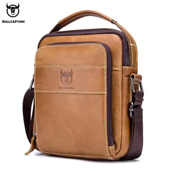 

2019 Brand Genuine Leather Men Messenger Bags Retro Zipper Men's Shoulder Bag Fashion Handsome Handbag Casual Men Messenger Bags