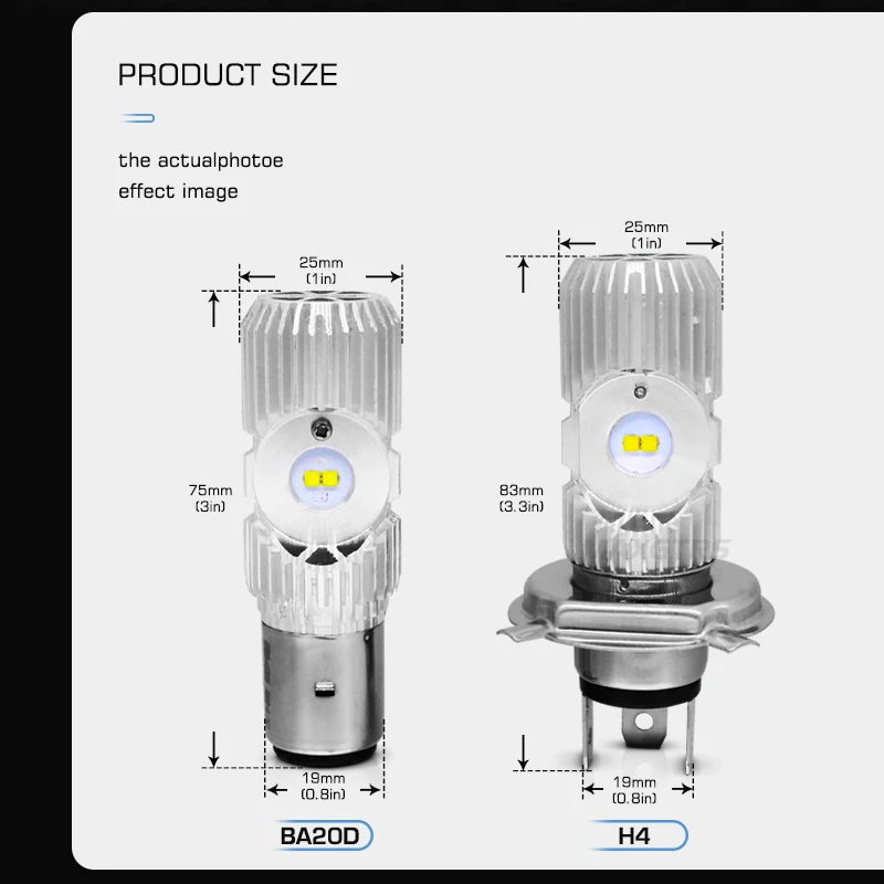 Светодиодная фара для мотоцикла H4 HS1 BA20D Blub DC 9V ~ 85V 20W 1400LM 6500K CREE Chip аксессуары