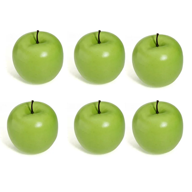 6/12Pc Artificial Apples Lifelike Decor Fake Fruit For Office Kitchen Home Party