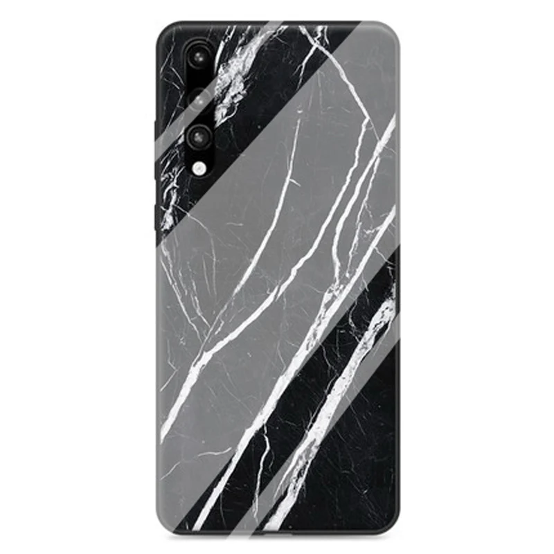 Huawei P 20 Pro Чехол из закаленного стекла деревянный камень с рисунком чехол для телефона huawei P20 Pro защитный чехол противоударный - Цвет: Золотой