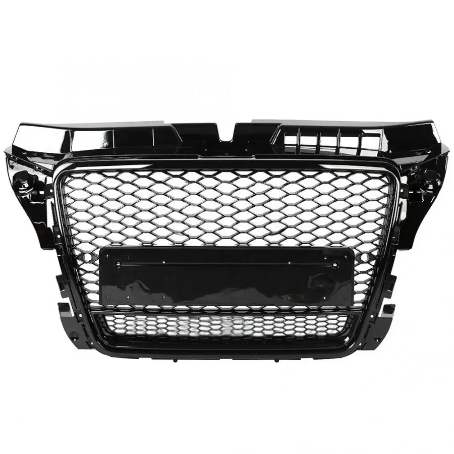 For RS3 Style Front Sport Hex Mesh Honeycomb Hood Grill Black for Audi A3/S3 8P 2009 2010 2011 2012 Auto Accessories