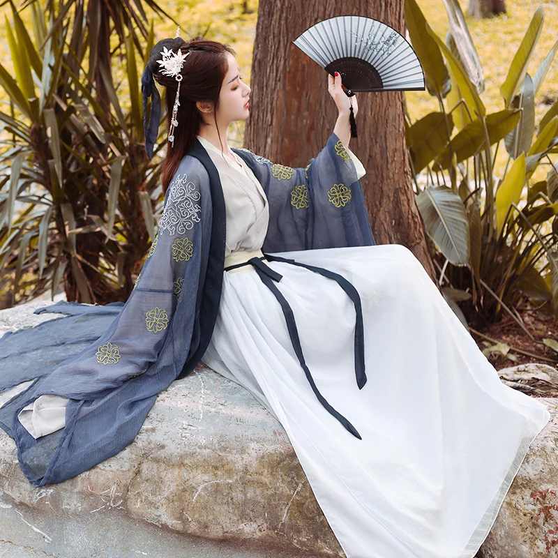  Chinese Folk Dance Costume Women Traditional Hanfu Clothing Ancient Female Tang Dynasty Dress Perfo