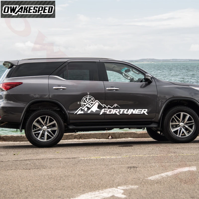1Set Car Styling Mountain Compass Graphics Sticker Auto Body Door Side Vinyl Decal Accessories For Toyota-Fortuner (1)