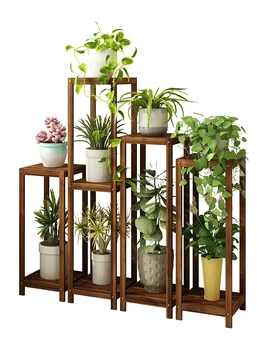 

Airs Multi-storey Indoor Solid Wood Balcony More Meat A Living Room Chinese Style Single Green Luo Flowerpot Frame Household