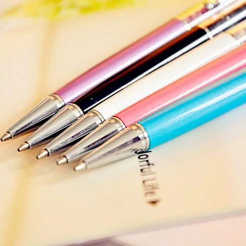 100 шт./лот, 2 в 1, цветной Кристальный емкостный сенсорный стилус, шариковая ручка для iPad iPhone 7, 6 plus, 5, samsung