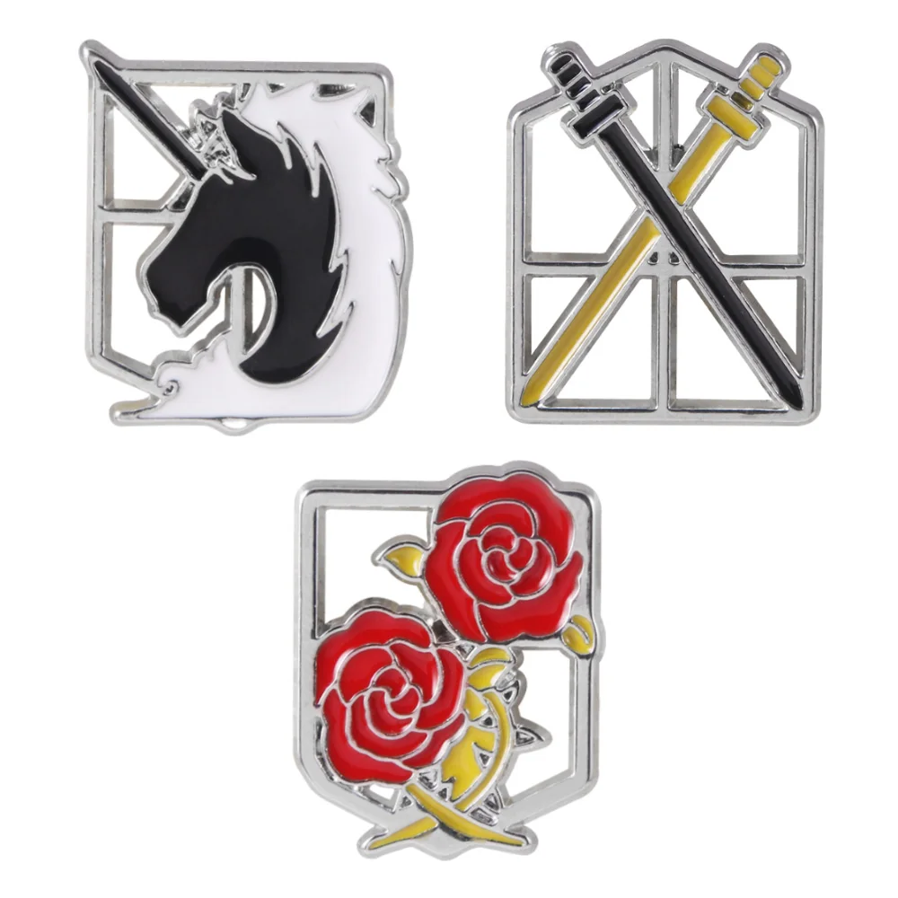 Attack On Titan Enamel Pins Shingeki No Kyojin Levi Ackerman Mikasa Ackerman Figure Brooch for Fans Lapel Pin Anime Jewelry