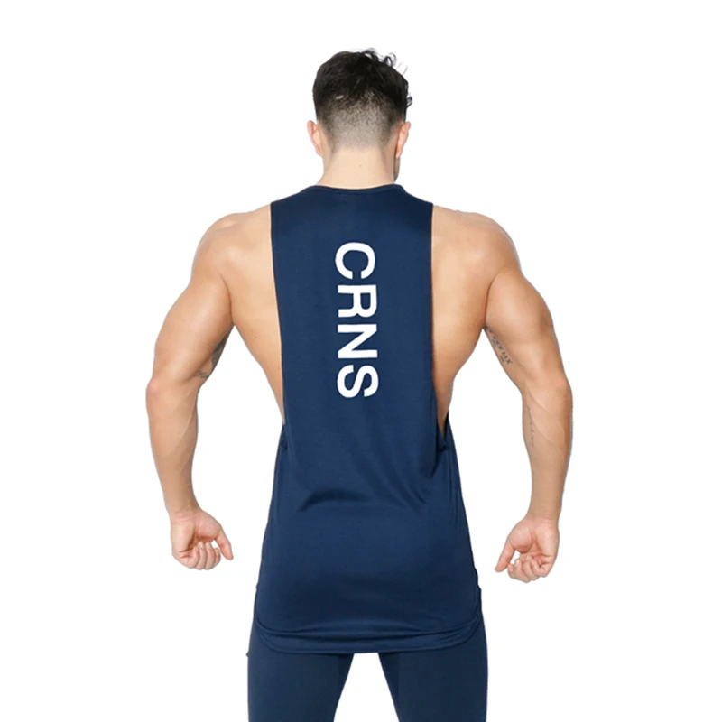 navy blue Новые мужские повседневные топы для женщин топы летние эластичные хлопковые Жилеты мужские дышащие быстросохнущие брендовая одежда - Цвет: navy blue