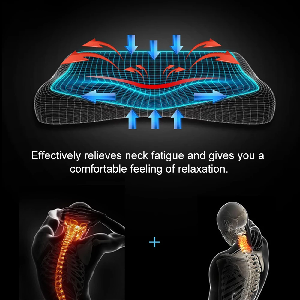Мягкая Массажная подушка из волокна с медленным отскоком, Ортопедическая подушка, постельные принадлежности для сна, подушка для шеи с эффектом памяти, подушка для шейного отдела, забота о здоровье