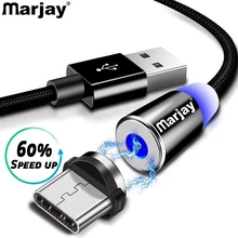 Магнитный кабель Marjay для быстрой зарядки usb type-C кабель для samsung S8 S9 S10 Plus huawei P30 Pro Xiaomi mi9 mi8 type-C шнур зарядного устройства
