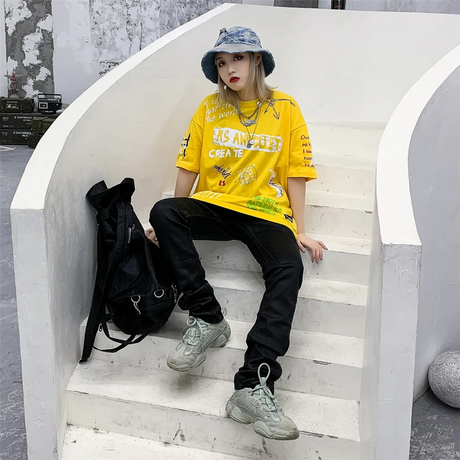 Новинка, футболка с граффити, Harajuku, уличная одежда, мужская футболка, летняя, короткий рукав, модные хлопковые топы, футболки, скейтборд, футболки, HT053
