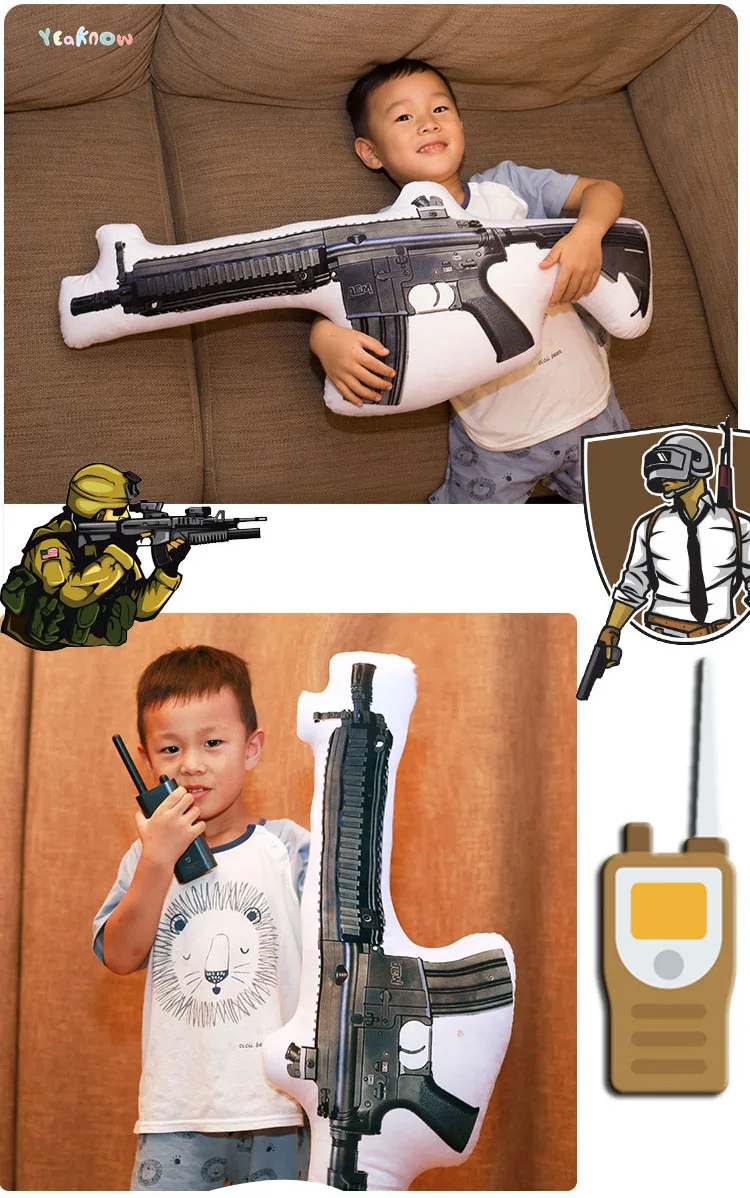 Yeaknow Kids AK M4 шрам Моделирование Плюшевые игрушки для девочек и мальчиков чтения подушки Детские подарок на день рождения мягкая игрушка кукла мягкая подушка