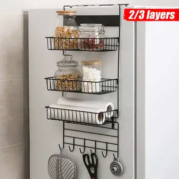 

Multifunction Refrigerator Rack Fridge Side Shelf Sidewall Holder Kitchen Fridge Side Organizer Storage Rack Space Saver