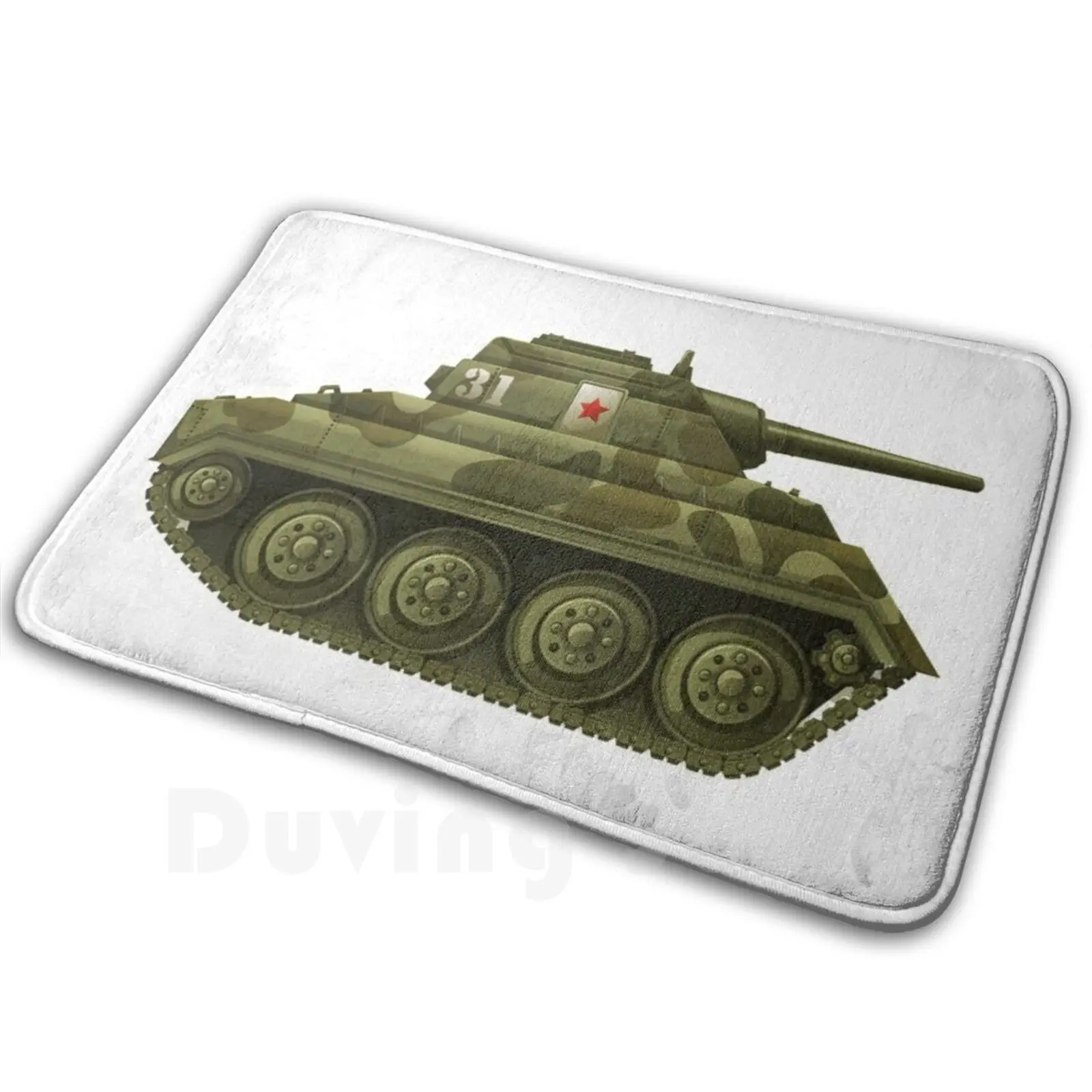 Army Tank - Military Tanker Soft Tappetino Antiscivolo Tappeto Tappeto Cuscino Serbatoio Militare Army Ww2 Retro War Panzer Vintage World