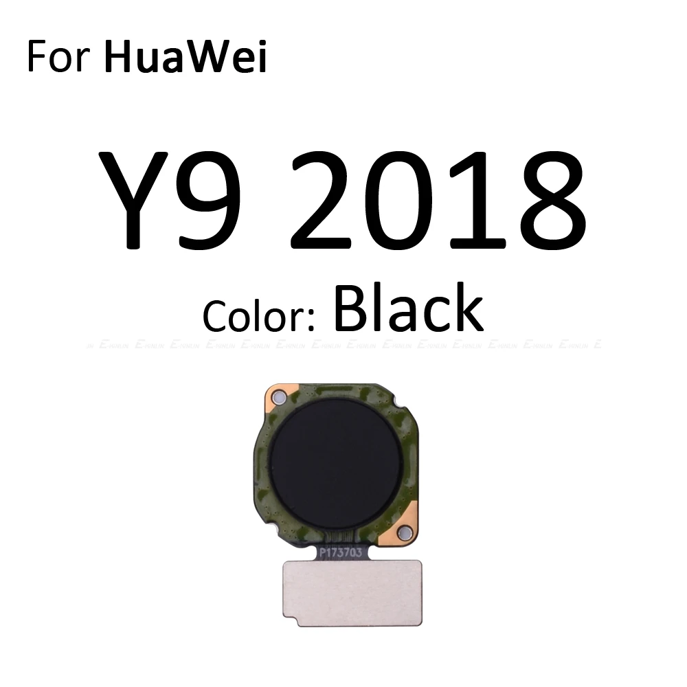 Сканер отпечатков пальцев разъем для Huawei Y9 Y7 Y6 премьер-профессионал сенсорный сенсор ID Кнопка возврата домой ключ гибкий кабель - Цвет: For Y9 2018 Black