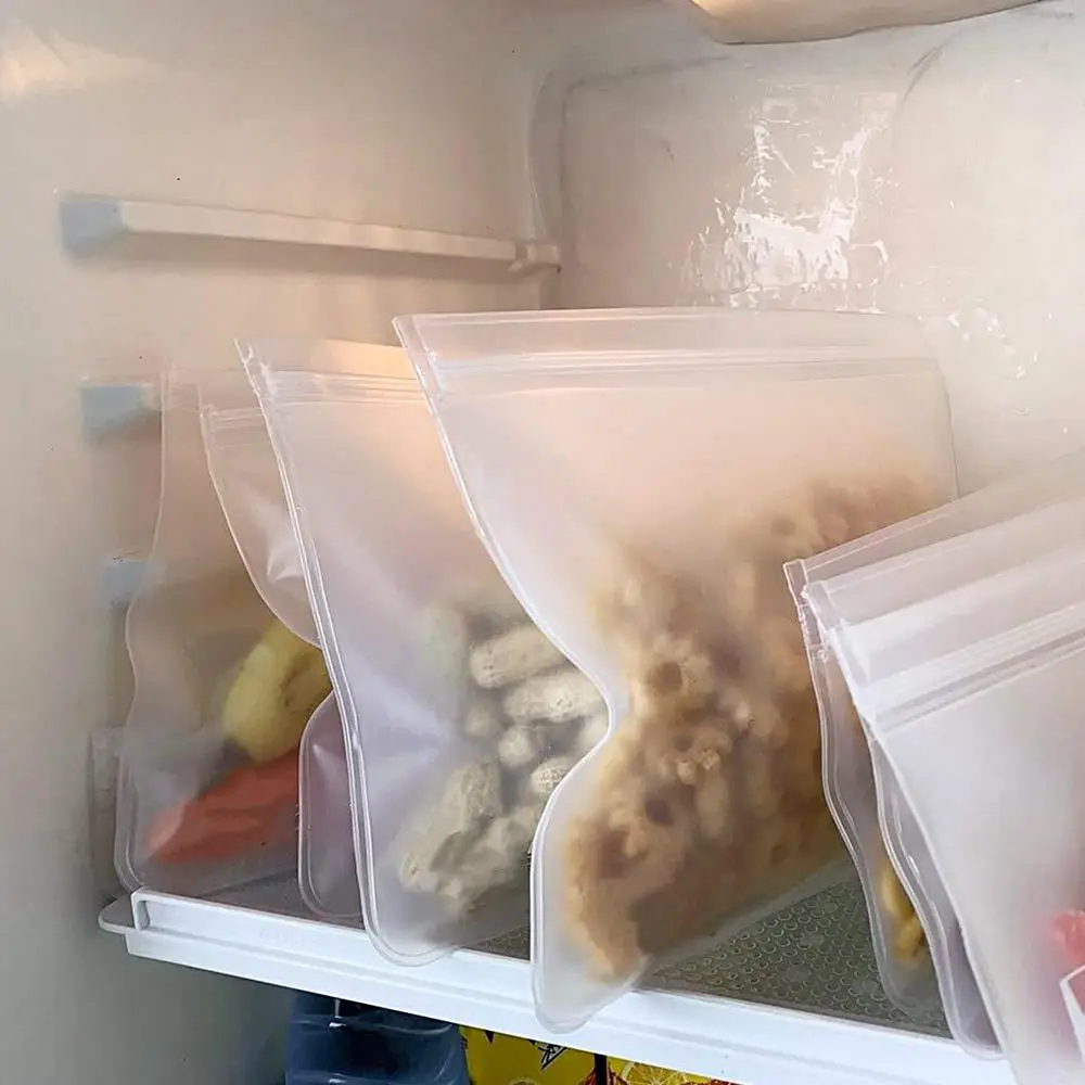 Reusable Silicone Food Storage Bags for Sandwich Liquid Snack Lunch Fruit Freezer Airtight Seal