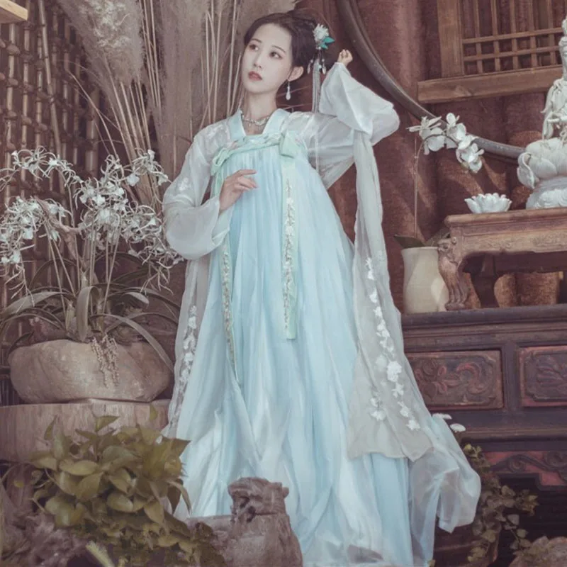 Hanfu костюм Китайский Женский сказочный Тан платье традиционный старинный элегантный Hanfu Китайский традиционный Одежда для танцев DQL1681 - Цвет: As picture
