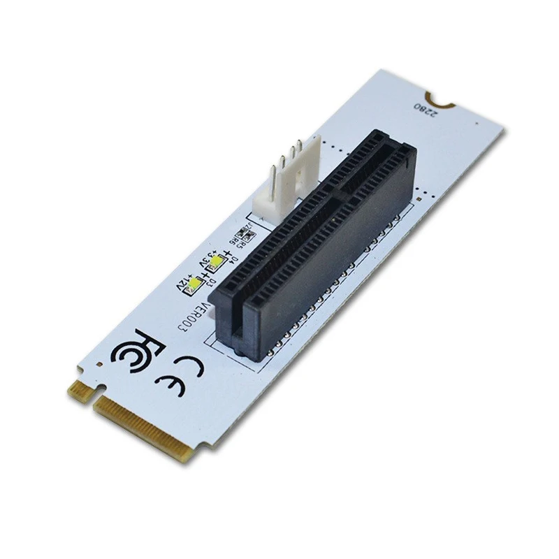 New NGFF M.2 Key M to PCI-E 1X 4X 8X 16X Riser Card ETH ETC Graphics Card Mining Slot Adapter with LED For BTC LTC Miner Machine