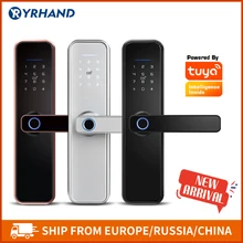 Novo x5 à prova dbiometric água tuya biométrico fechadura de impressão digital, segurança inteligente inteligente bloqueio com wifi app senha rfid fechadura da porta
