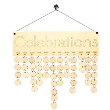

Wood Anniversary Calendar Hanging Plaque with Date Marker Disc - Celebrations, 40 x 12cm