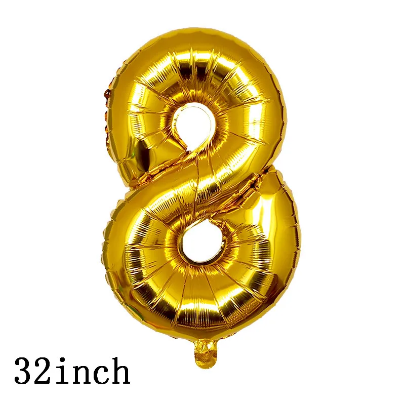 1pcs 32inch Number 8 9 шт./лот, вечерние воздушные шары с изображением футбольного мяча, Черное золото, 32 дюйма, номер 9, воздушные шары с гелием, спортивные вечерние шары для мальчиков - Цвет: 1pcs 32inch Number 8