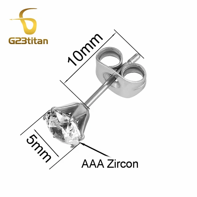 Titanium Earrings Hypoallergenic  Cubic Zirconia Stud Earrings - Stud  Earrings - Aliexpress