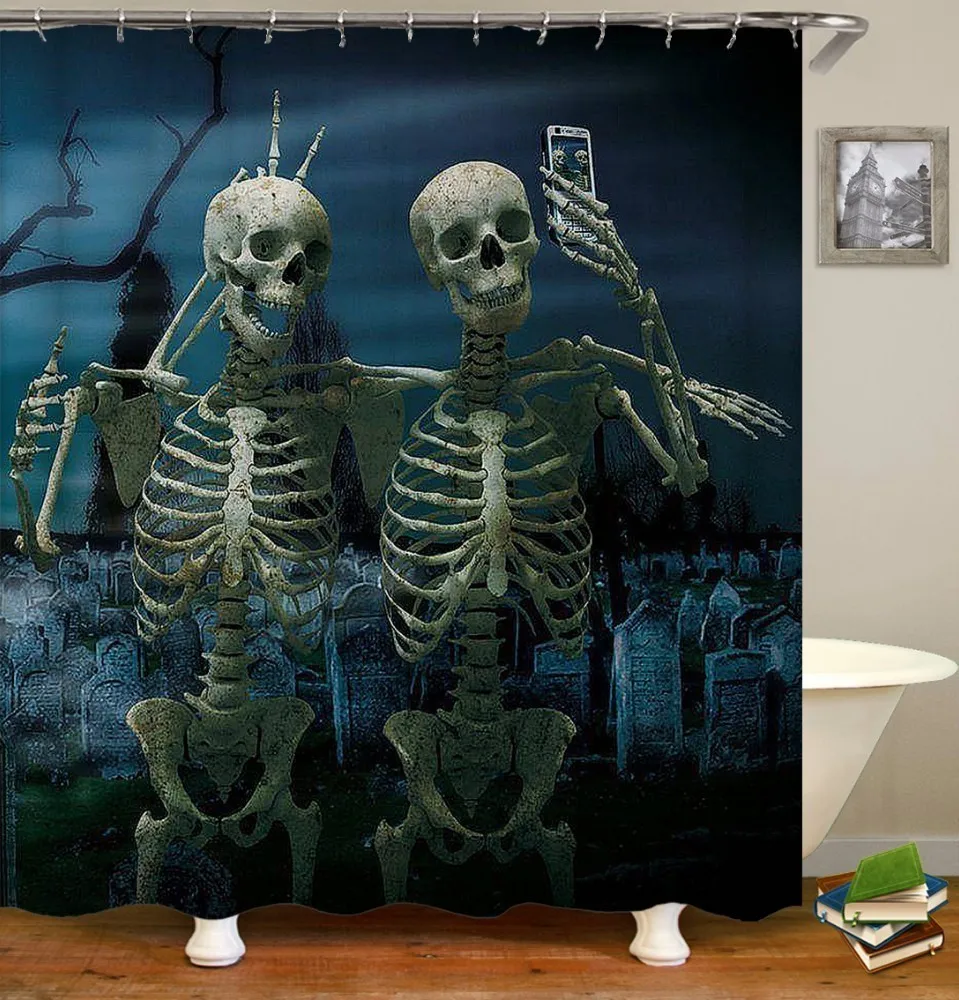 Jack-Skellington-Halloween-Shower-Curtain-Bape-Bathroom-Douchegordijn-Pascoa-Cortina-Splatoon-Miniaturas-Waterproof-Groot (3)