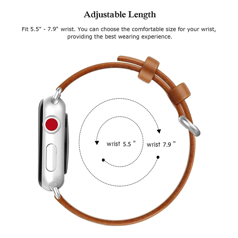 Ремешок из натуральной кожи для apple watch band 44 мм 40 42 38 браслет iwatch 6/5/4/3/2/1 аксессуары