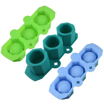 

3 Holes DIY Silicone Pot Molds Form Arts Craft Polygonal Cup Moulds Succulent Flowerpot Clay Plaster Gypsum Concrete Mould