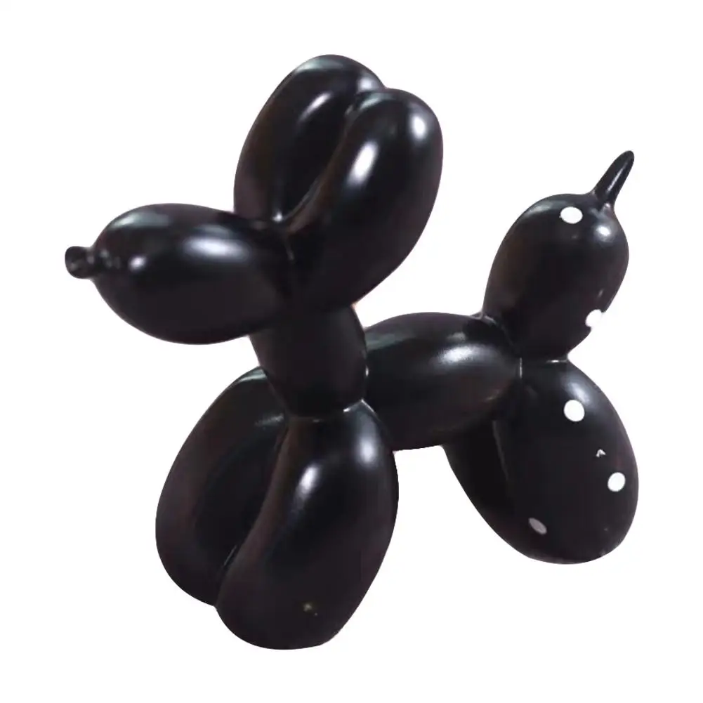 5 цветов милый щенок шар смола скульптура подарки модный десерт настольное украшение украшения для торта на день рождения воздушный шар аксессуары для собак - Цвет: Black