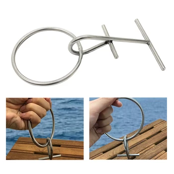 

Marine 304 Stainless Steel Portable Dock Ring Spring Ring Silver New
