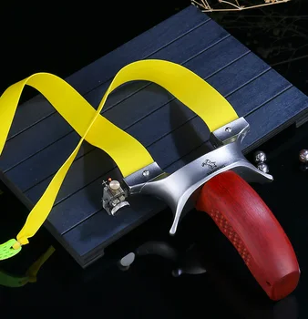 

Slingshot Hunting Stainless steel Catapult Mechanical Aiming Comfortable Wood Handle With Rubber band Outdoor Shooting Games