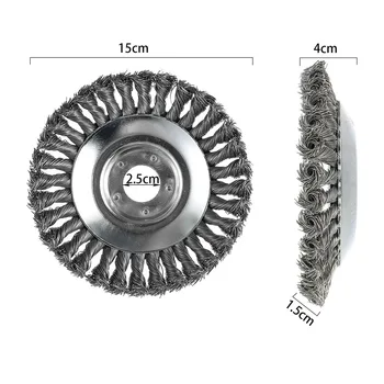 

6" Grass Trimmer Head Steel Wire Wheel Brush Weed Cleaning Garden +3Accessories High Efficiency And Good Finish