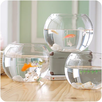 

Free Shipping Diameter=8cm 10cm 12cm 15cm 20cm Glass Terrarium Vase Home Wedding Decoration Creative Glass Fishbowl Aquarium